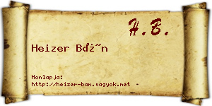 Heizer Bán névjegykártya